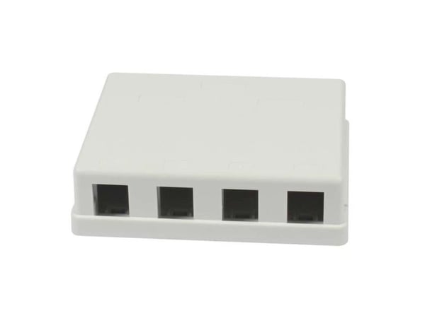 Keystone modulfeste patchpanel for 4x TP modul for utenpåliggende montering hvit ABS Synergy 21