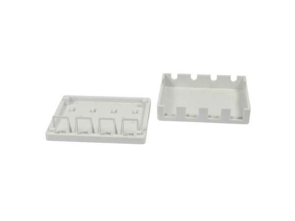 Keystone-moduulin tuki patch-paneeli 4x pinta-asennettavalle TP-moduulille whiteABS Synergy 21