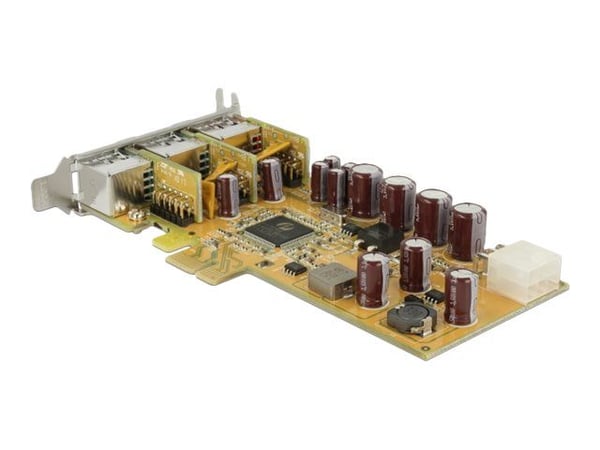 Delock - USB-adapter - PCIe 1.1 - PoweredUSB 2.0 (12 V) x 2 + PoweredUSB 2.0 (24 V) x 1