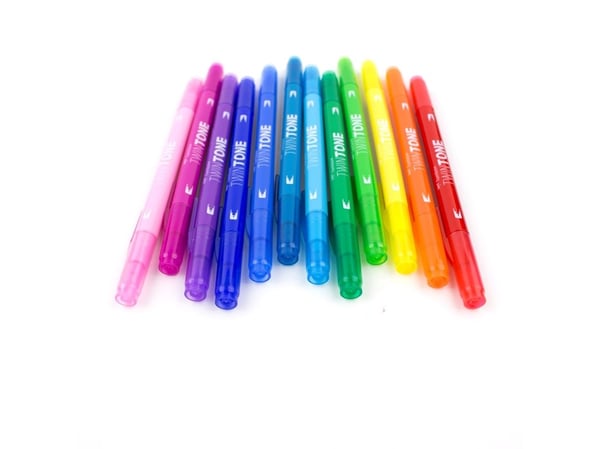 Marker Tombow TwinTone Rainbow 0,3/0,8 mm ass. farver (12 stk.)