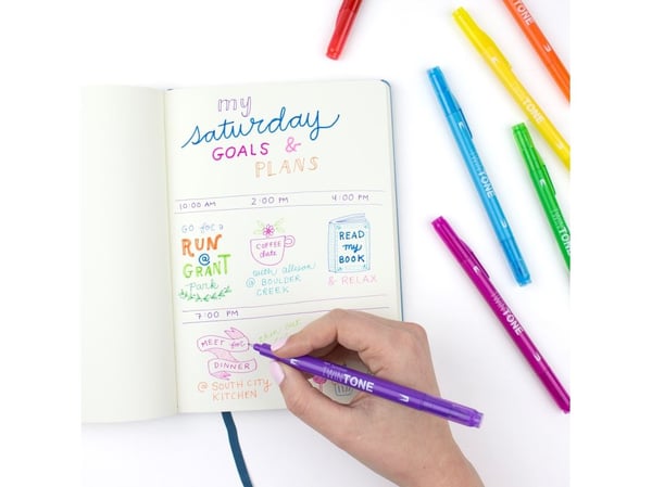 Marker Tombow TwinTone Rainbow 0,3/0,8 mm ass. farver (12 stk.)