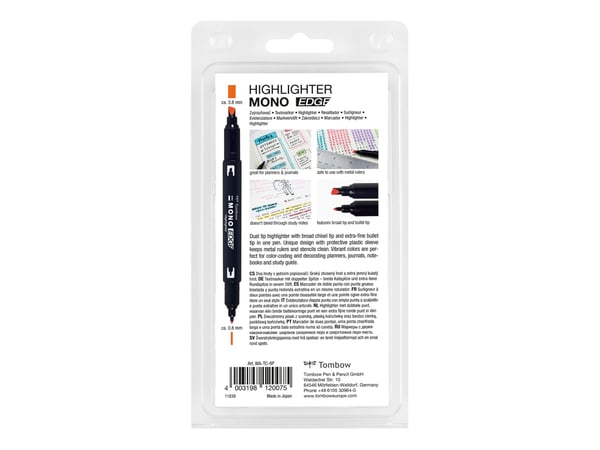 Overstregningspen Tombow MONO Edge sæt ass. farver (6 stk.)