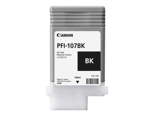 Canon PFI-107 BK - 130 ml - foto-svart - original - bläcktank - för imagePROGRAF iPF670, iPF680, iPF685, iPF770, iPF780, iPF785