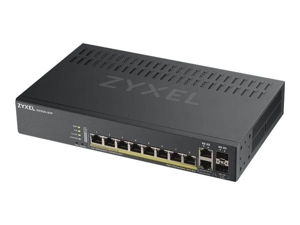Zyxel GS1920-8HPv2 - Switch - smart - 8 x 10/100/1000 (PoE+) + 2 x kombo-Gigabit SFP - stasjonær, veggmonterbar - PoE+ (130 W)