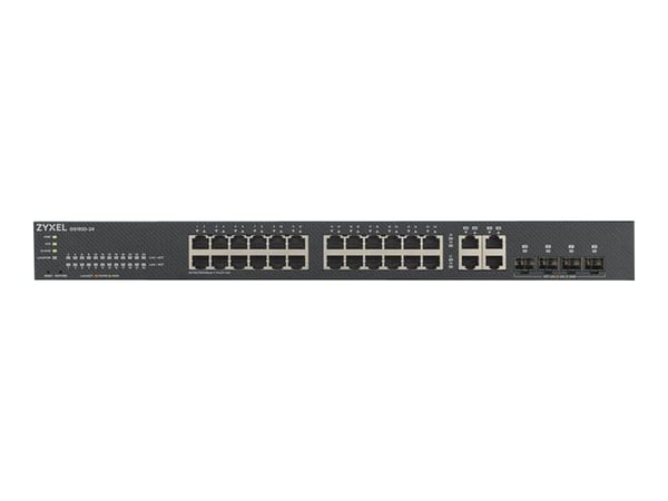 Zyxel GS1920-24v2 - Kytkin - älykäs - 24 x 10/100/1000 + 4 x combo Gigabit SFP - telineasennettava