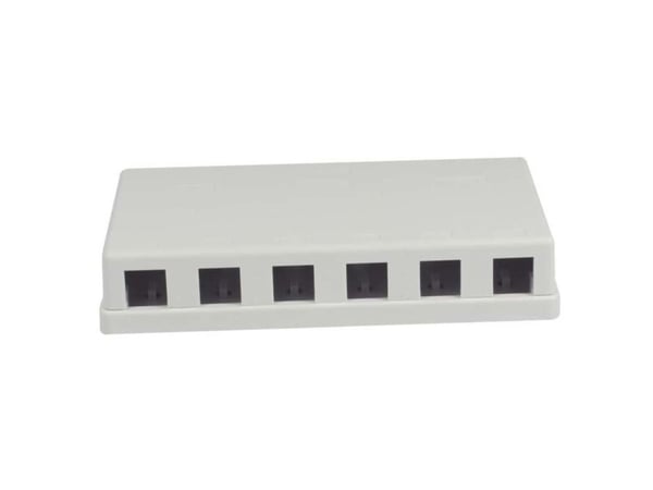 Keystone modulfeste til patchpanel 6x TP-modul, overflatemontert, hvit ABS Synergy 21
