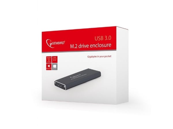 Gembird EE2280-U3C-01 - Lagringspakke - M.2 - USB 3.0 - svart