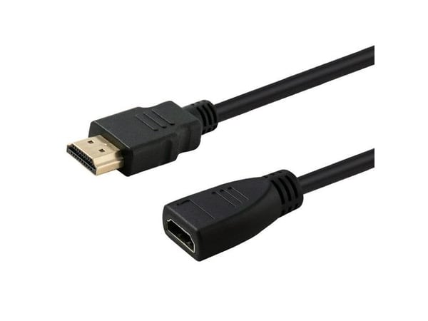 SAVIO CL-132 - High Speed - HDMI-forlengelseskabel med Ethernet - HDMI hann til HDMI hunn - 1 m - skjermet - svart - 4K-støtte