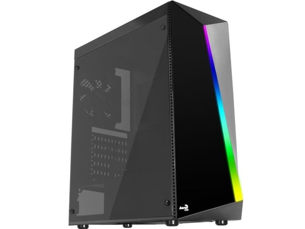AeroCool Shard - Tower - ATX - sidepanel med vindu (akryl) - ingen strømforsyning (ATX) - svart - USB/lyd