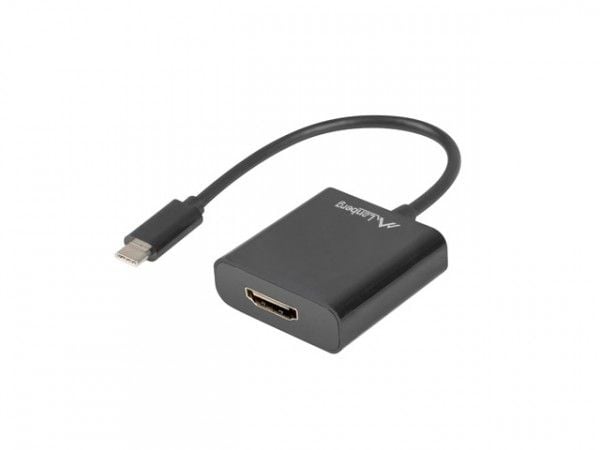 Lanberg - Video/audio-adapter - USB-C hann til HDMI hunn - 15 cm - svart