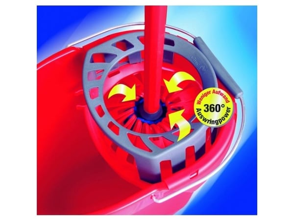 Vileda Super Mocio, Mop & bucket set, Röd, Enkel hink, 10 l