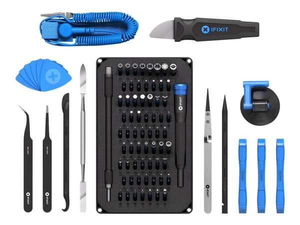 iFixit EU145307-4, Työkalusarjat, Universaali, Avauspiikki, Ruuvimeisseli, Metallilasta, Imukuppi, Atulat, Musta, Sininen, Ruostumaton teräs, Tasai...