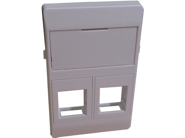 Dataudtag, lige - 1½ modul Type F, for 2 stk. Csslr plus keystone konnektor, farve: hvid