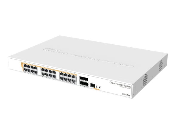 MikroTik Cloud Router Switch CRS328-24P-4S+RM - Switch - L3 - Styrt - 24 x 10/100/1000 (PoE) + 4 x 10 Gigabit SFP+ - rackmonterbar - PoE+ (450 W)