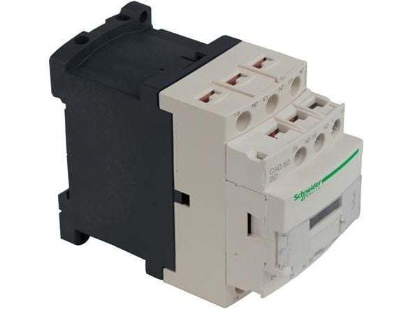 Schneider Electric TeSys D control relay, Musta, Valkoinen, 230 V, 50 - 60 Hz, 45 x 93 x 77 mm, -40 - 60 °C