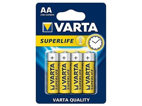Varta Superlife - Batteri 4 x AA-type - Karbonsink
