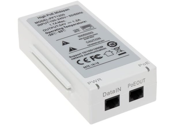 Dahua PFT1200 High PoE Midspan - Strøminjektor - AC 100-240 V - 60 watt - for Ultra Series 6AL445XANR; Ultra Series ArcticPro 8A840PANF, 8A840WANF