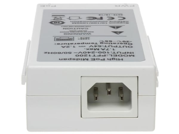 Dahua PFT1200 High PoE Midspan - Strøminjektor - AC 100-240 V - 60 watt - for Ultra Series 6AL445XANR; Ultra Series ArcticPro 8A840PANF, 8A840WANF