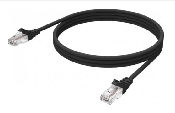 Vision - Nettverkskabel - RJ-45 (hann) til RJ-45 (hann) - 1 m - UTP - CAT 6 - med støvel, flertrådet - svart