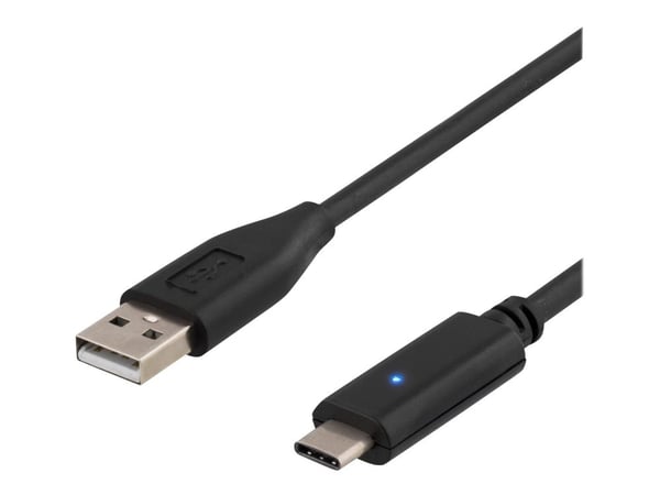 DELTACO - USB-kabel - USB-C (hann) til USB (hann) - USB 2.0 - 2 m - reversibel C-kontakt - svart