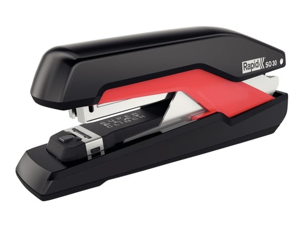 Rapid Supreme SO30 - Stiftemaskin - 30 ark - metall, ABS-plast - svart, rød