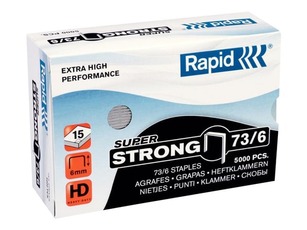 Rapid Super Strong - Stifter - 73/6 - 6 mm - galvanisert stål - pakke av 5000 - for Rapid HD31