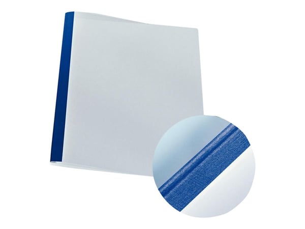 Leitz Liimasidontakansi pellavajäljitelmä 3mm, A4, Pahvi, Sininen, Läpinäkyvä, 30 arkkia, 240 g/m², 80 g/m²