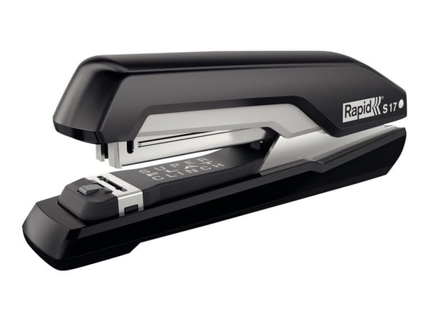 Rapid S17, 30 arkkia, Musta, Litteä nidonta, 24/6, 26/6, ABS, Metalli, 6 cm