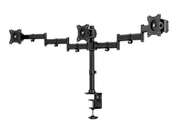Multibrackets M Deskmount Basic Triple - Monteringssett (skrivebordsmontering) - for 3 LCD-skjermer - stål, høyverdig aluminium - svart - skjermstø...