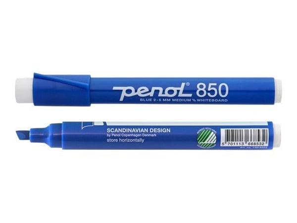 Valkotaulumerkintä Penol 850, 2-5 mm, skrå, blå