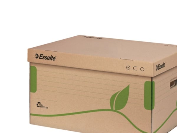Oppbevaringsboks Esselte Eco FSC® for 80/100 åpen øverst Naturbrun - (10 stk.)