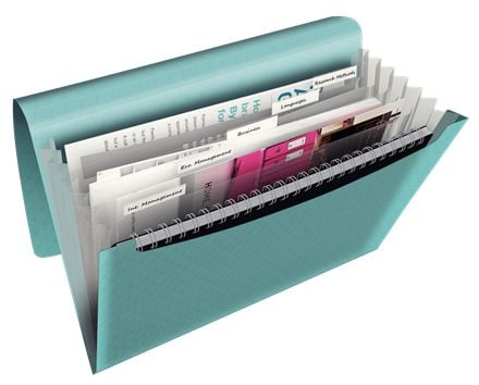 Esselte Colour'Ice - Utvidbar mappe - 6 rom - for A4 - med fliker - blå
