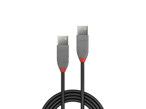 Lindy 36690, 0,2 m, USB A, USB A, USB 2.0, 0,48 Gbit/s, Svart