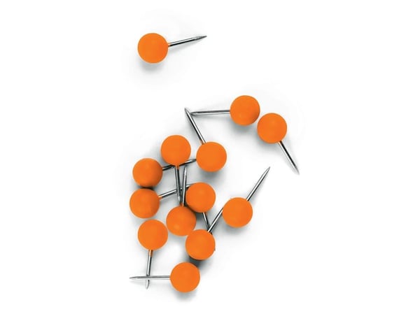 Nobo-ilmoitustaulun tapit, oranssit - 100 kpl.