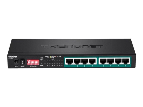 TRENDnet TPE LG80 - Switch - ohanterad - 8 x 10/100/1000 (PoE+) - skrivbordsmodell - PoE+ (65 W) - TAA-kompatibel