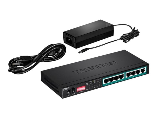 TRENDnet TPE LG80 - Switch - ohanterad - 8 x 10/100/1000 (PoE+) - skrivbordsmodell - PoE+ (65 W) - TAA-kompatibel