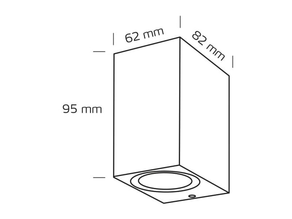 Nordtronic Alba - Vegglampe - LED - total: 8 W - 3000 K - grafittgrå