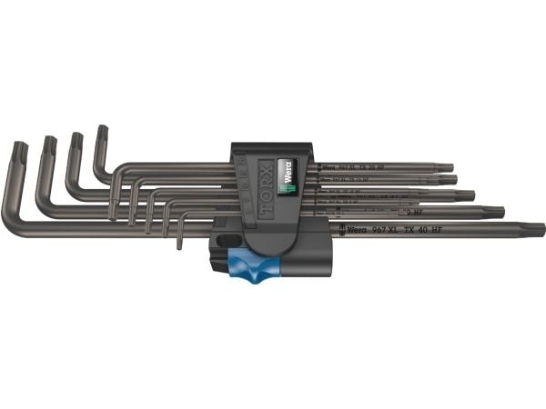 Wera 05024450001, L-torx-nøkkel, T10, T15, T20, T25, T27, T30, T40, T8, T9, Sort, Stål, Plast, CE