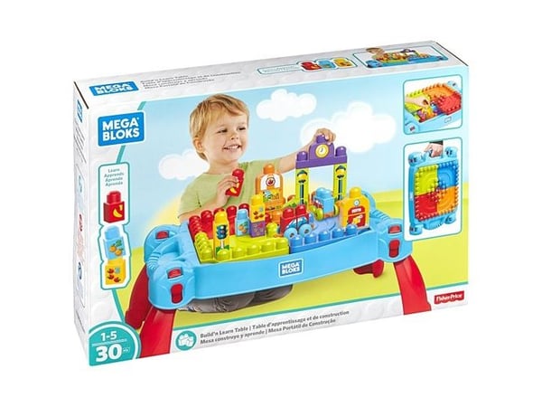MEGA BLOKS Build ''n Learn Table, Rakennuspakkaus, 1 vuosi/vuosia, Muovi, 30 kpl, 3,41 kg