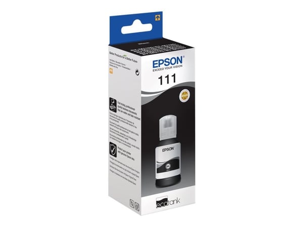 Epson 111 EcoTank Pigment black ink bottle, Alkuperäinen, Musta, Epson, EcoTank ET-M3180, ET-M3170, ET-M3140, ET-M2140, ET-M1180, ET-M1140, ET-M112...