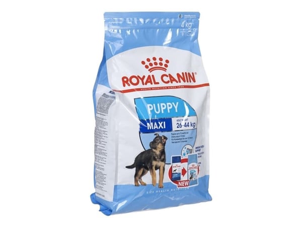 Royal Canin Maxi Puppy, Pentu, siipikarja, riisi, 4 kg, Maxi (26 - 44 kg), A-vitamiini, B1-vitamiini, B12-vitamiini, B2-vitamiini, B3-vitamiini, B5...