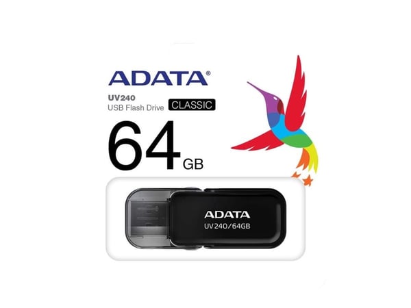 ADATA UV240 - USB flashdrive - 64 GB - USB 2.0 - sort