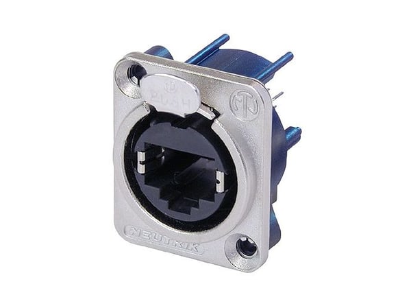 Neutrik NE8FDV, RJ-45, Musta, Hopea, Nikkeli, Sinkki, Cat6, 50 V, 1,5 A