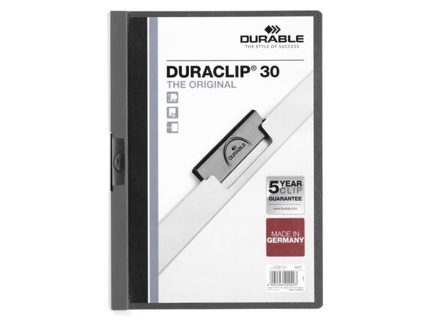 Durable 220057, Antrasitt, Grå, PVC, 30 ark, A4, 1 stykker, Tyskland