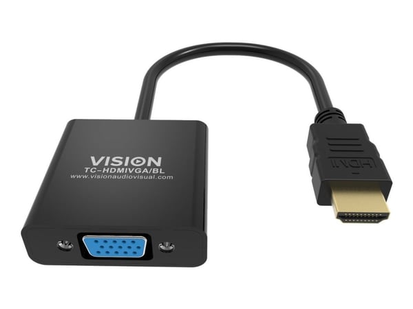 VISION Professional - Video adapter - HDMI hann til HD-15 (VGA) hunn - 23 cm - svart - 1080p-støtte