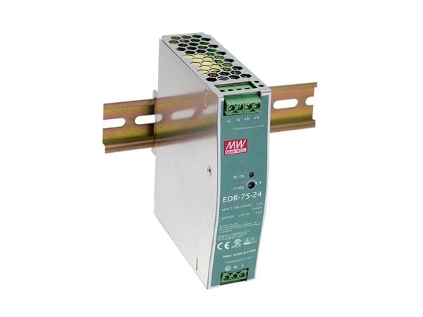 LevelOne POW-2431 - Strømforsyning (DIN-skinnemonterbar) - AC 90 - 264 / DC 127 - 370 V - 75 watt