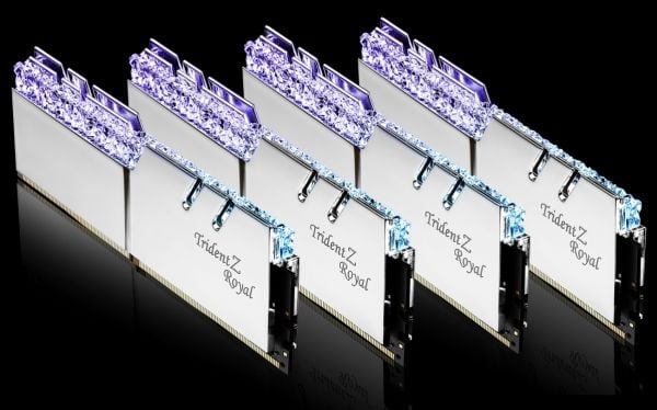 G.Skill Trident Z Royal Series - DDR4 - sett - 64 GB: 4 x 16 GB - DIMM 288-pin - 3200 MHz / PC4-25600 - CL16 - 1.35 V - ikke-bufret - ikke-ECC - sølv