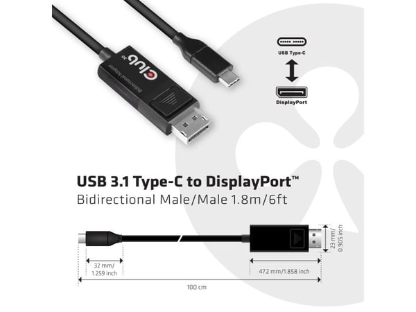 Club 3D CAC-1557 - Extern videoadapter - USB-C - DisplayPort
