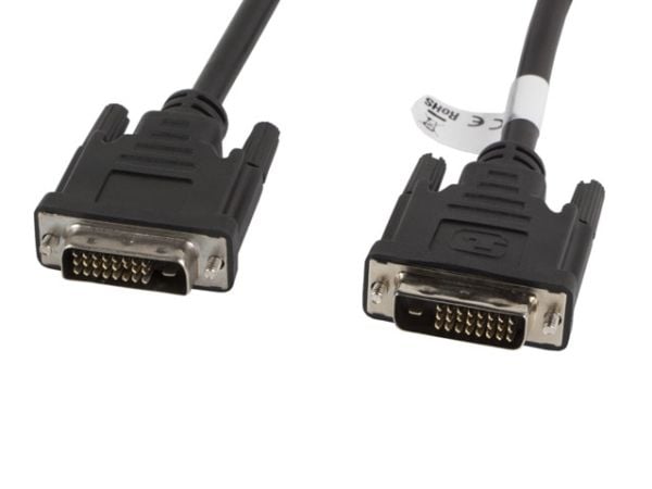 Lanberg - DVI-kabel - dobbeltlenke - DVI-D (hann) til DVI-D (hann) - 3 m - tommelskruer - svart