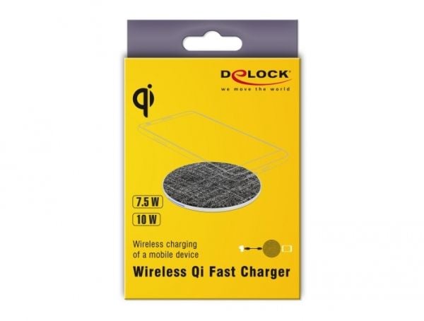 Delock Wireless Qi Fast Charger - Trådløs ladematte - 10 watt - Fast Charge
